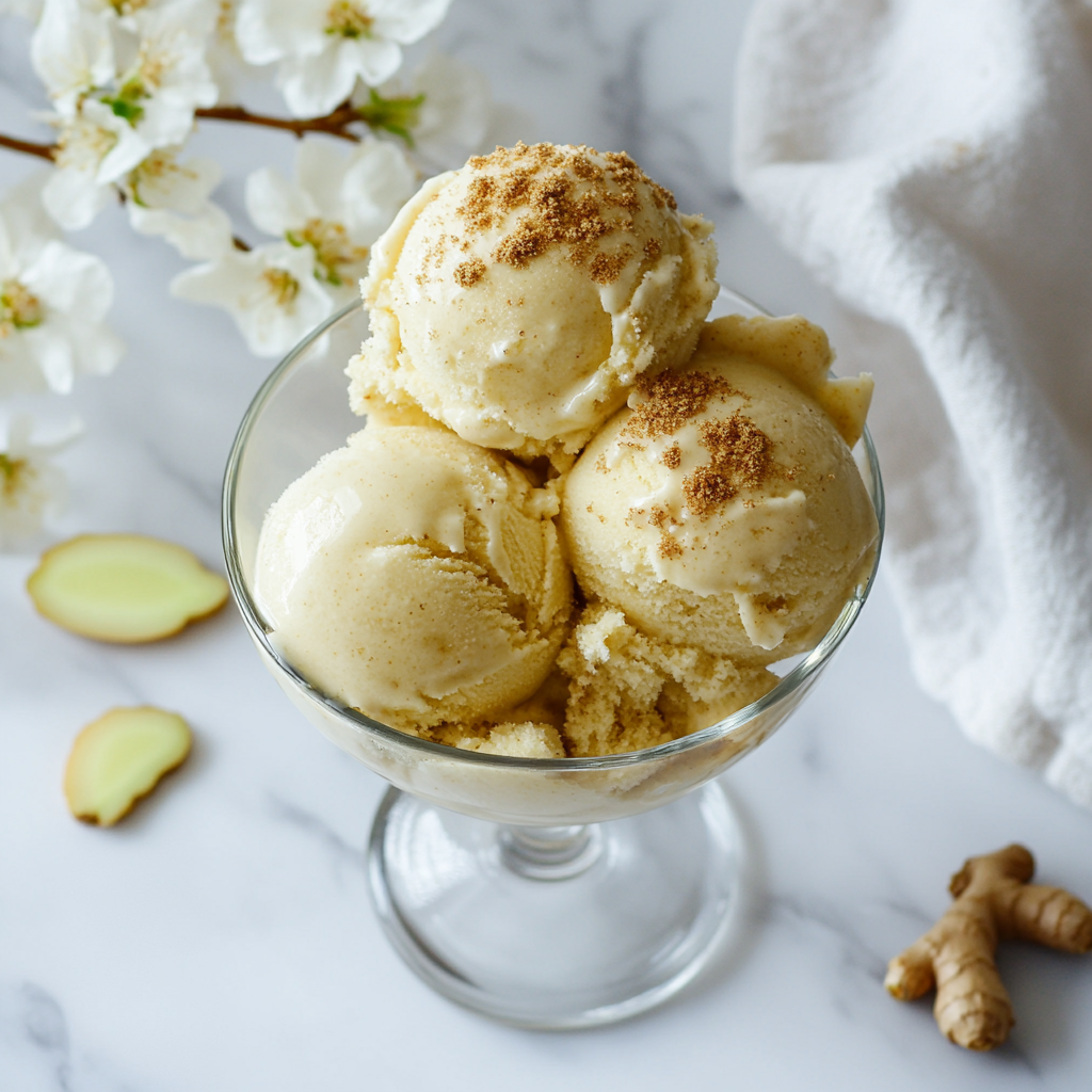 pear and ginger frozen Greek yogurt