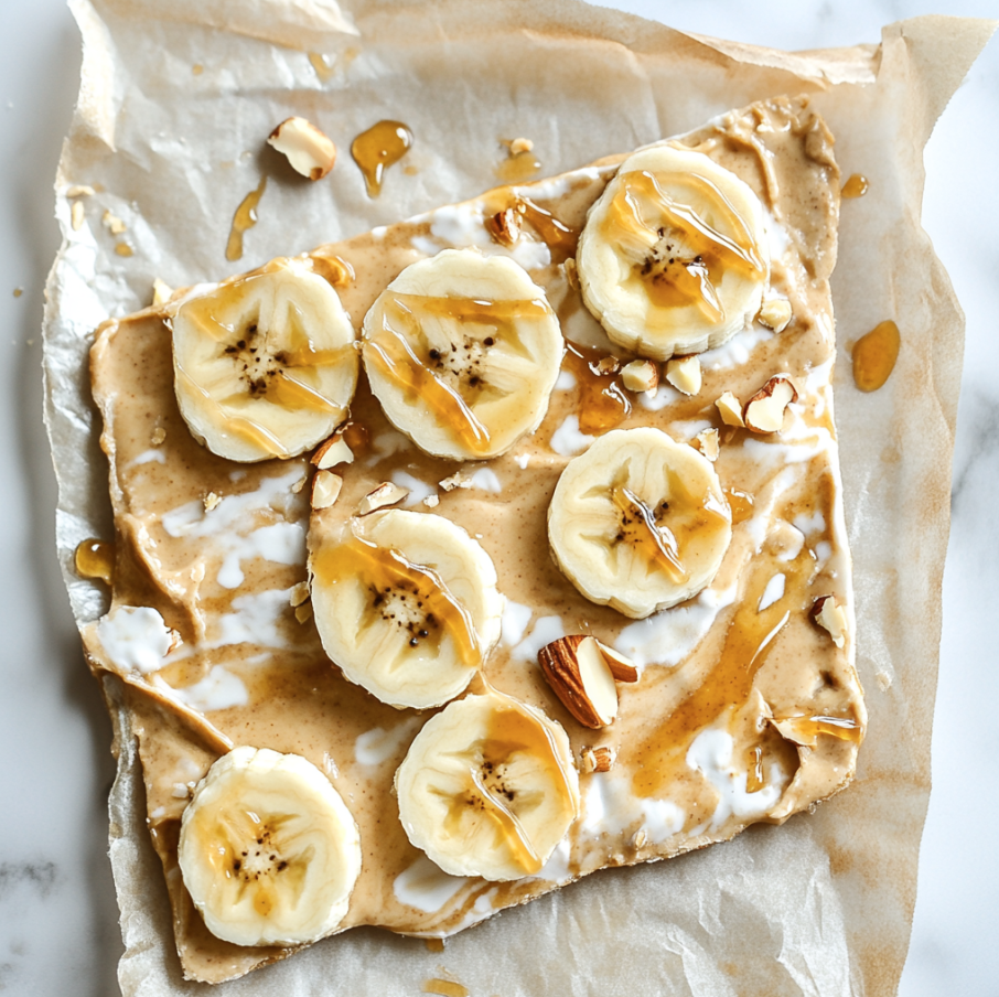 banana peanut butter yogurt bark