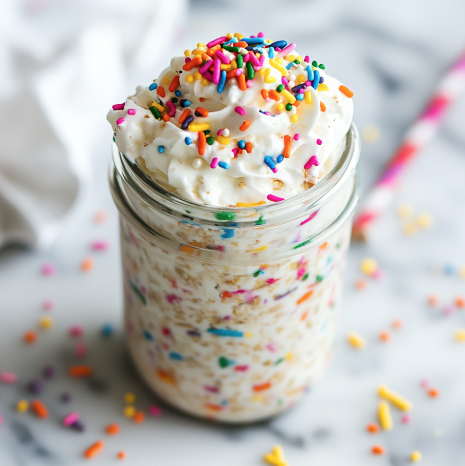 birthday cake overnight oats