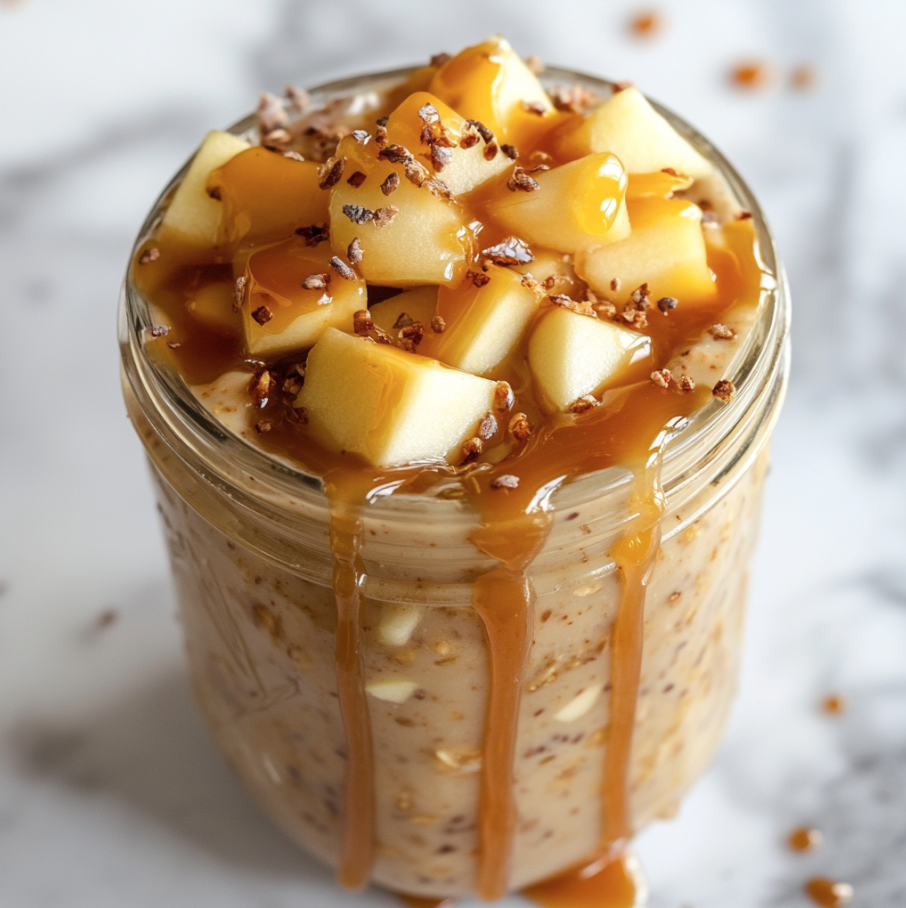 caramel apple overnight oats