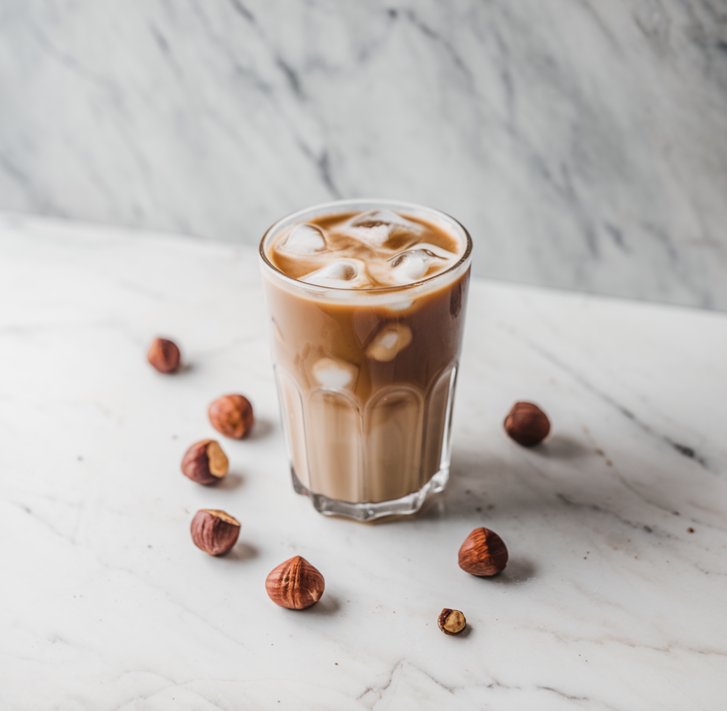 caramel hazelnut iced coffee