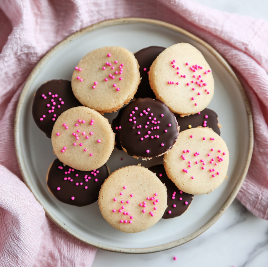 chocolate dipped shortbread cookies