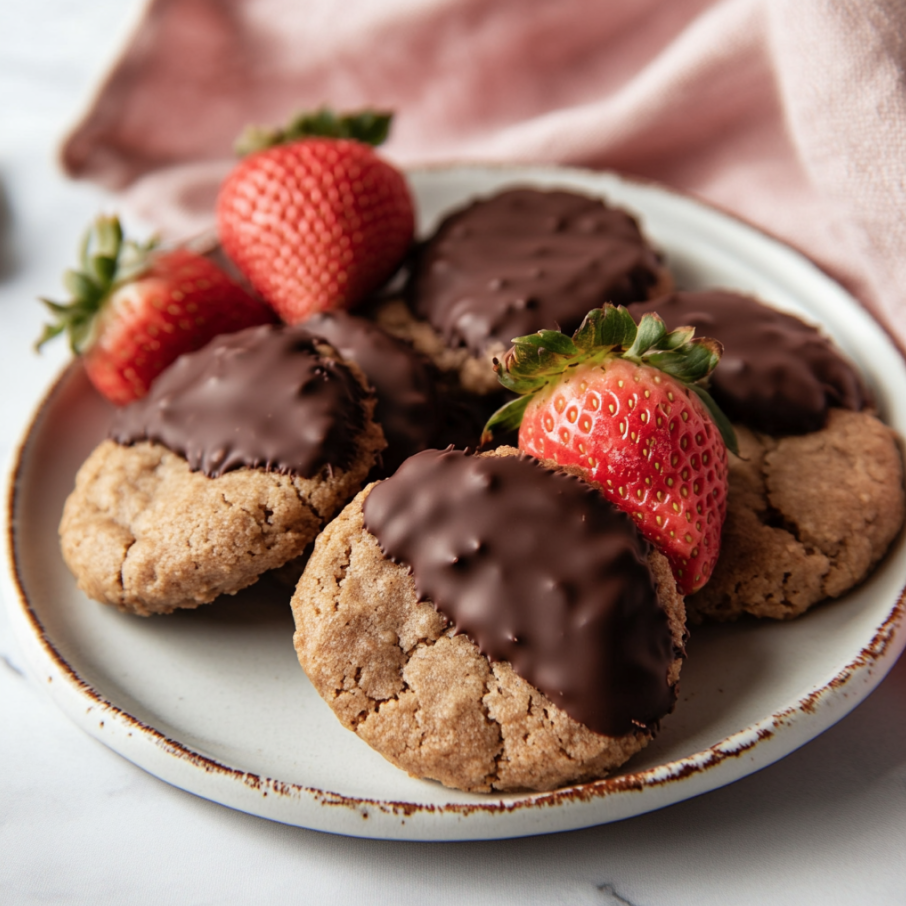 chocolate dipped strawberry cookies