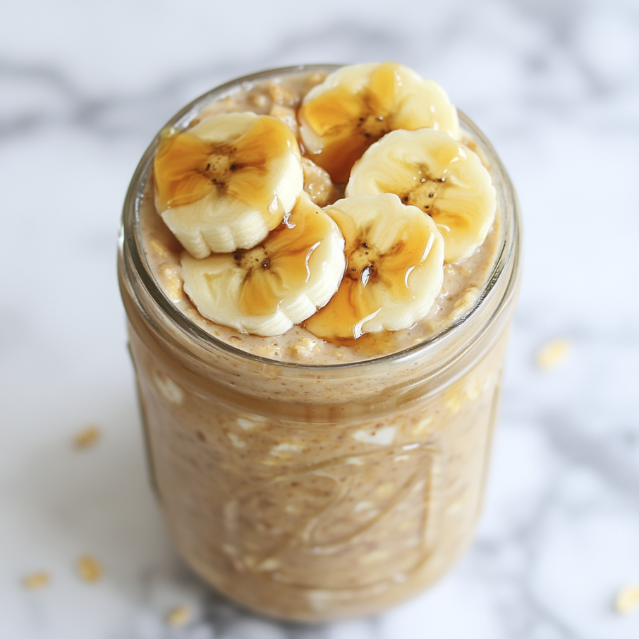 peanut butter banana overnight oats