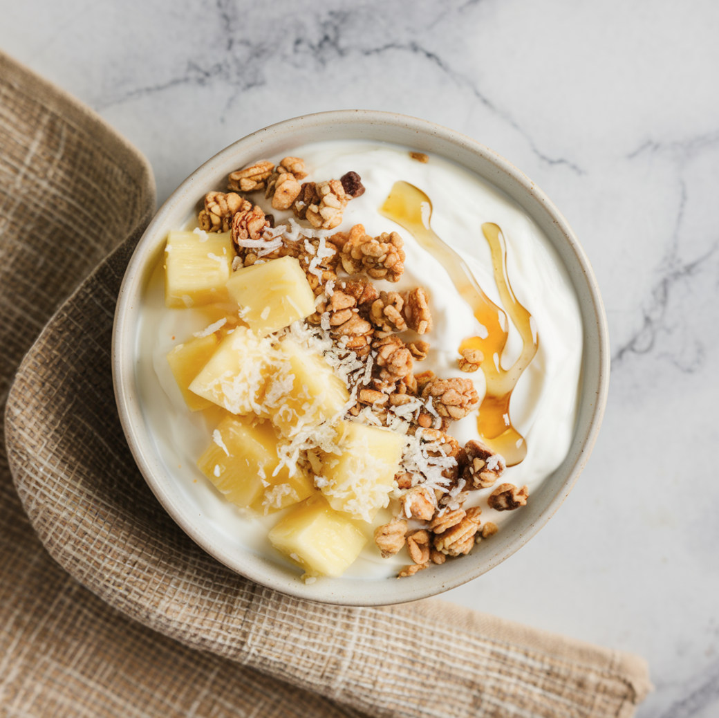 pineapple yogurt bowl