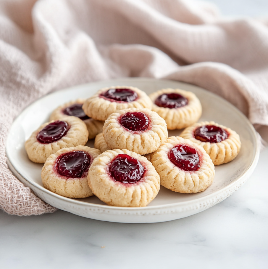 raspberry jam thumbprint cookies