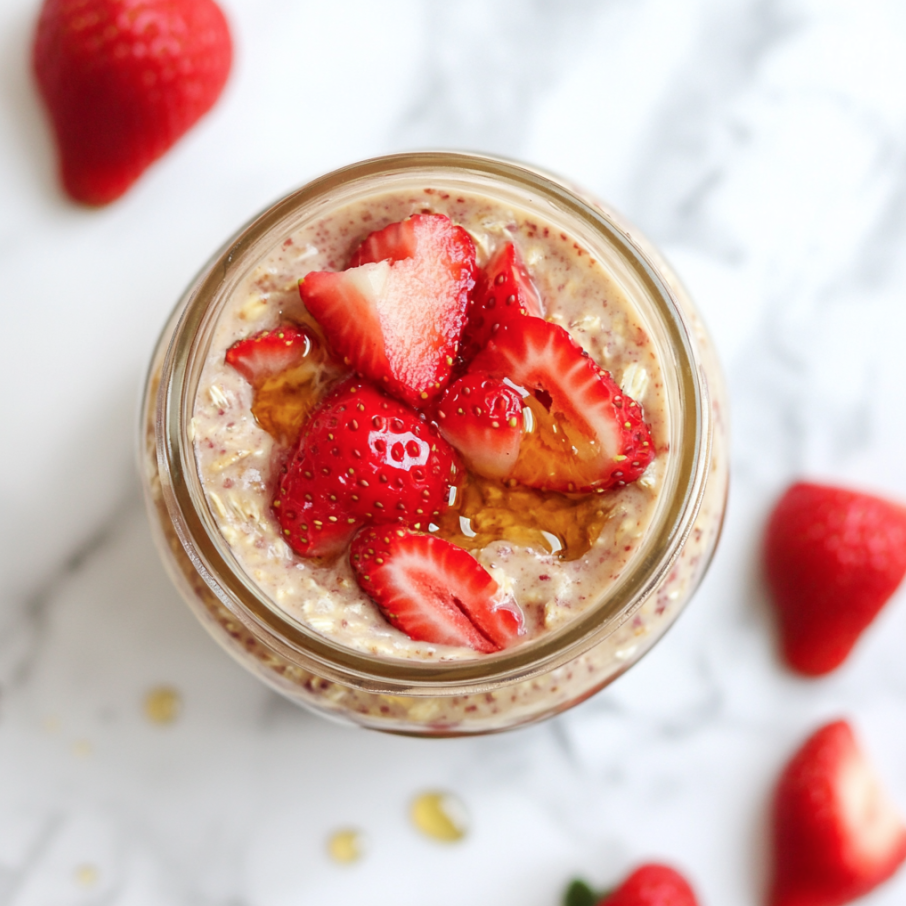 strawberry cheesecake overnight oats