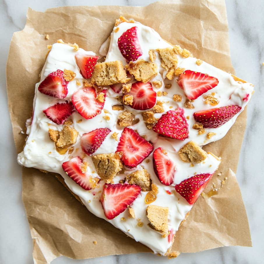 strawberry shortcake yogurt bark