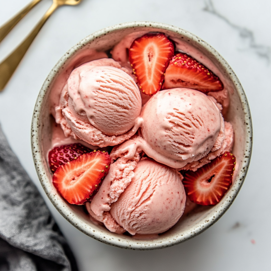 strawberry vegan ice cream