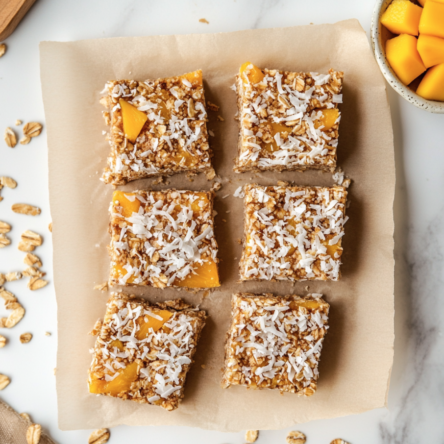 tropical coconut mango granola bars