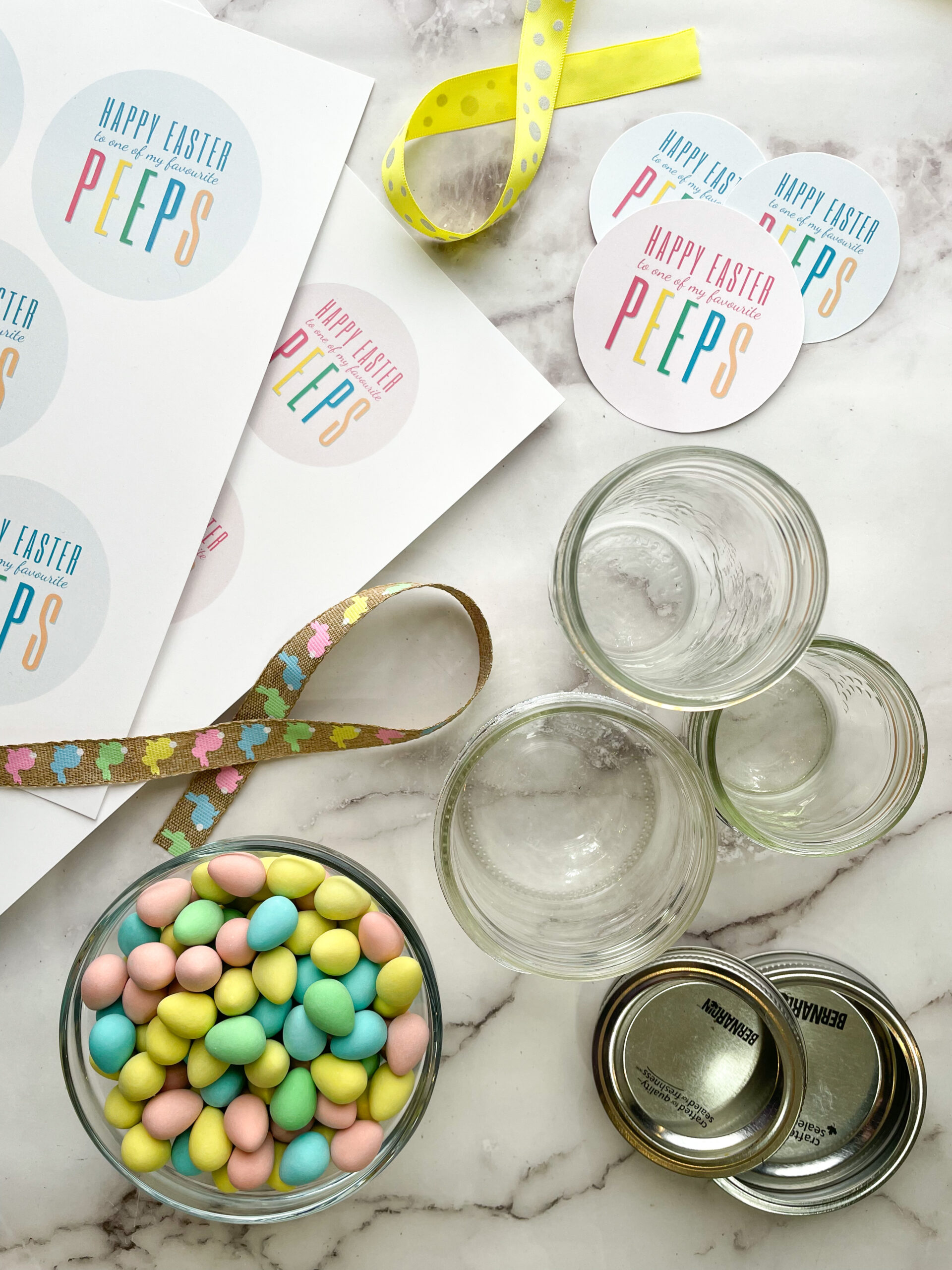 Easter mason jar craft supplies