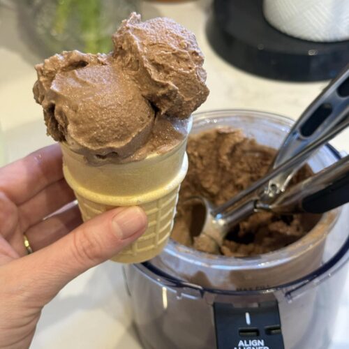 ninja creami chocolate ice cream cone