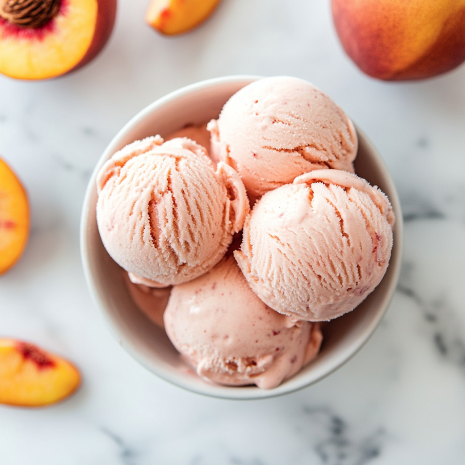 peach no churn ice cream
