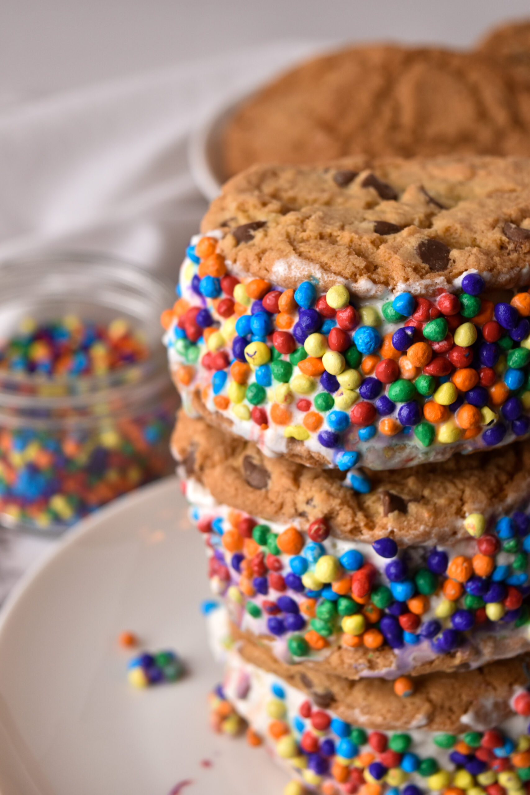 stack of ice cream cookie sandwiches