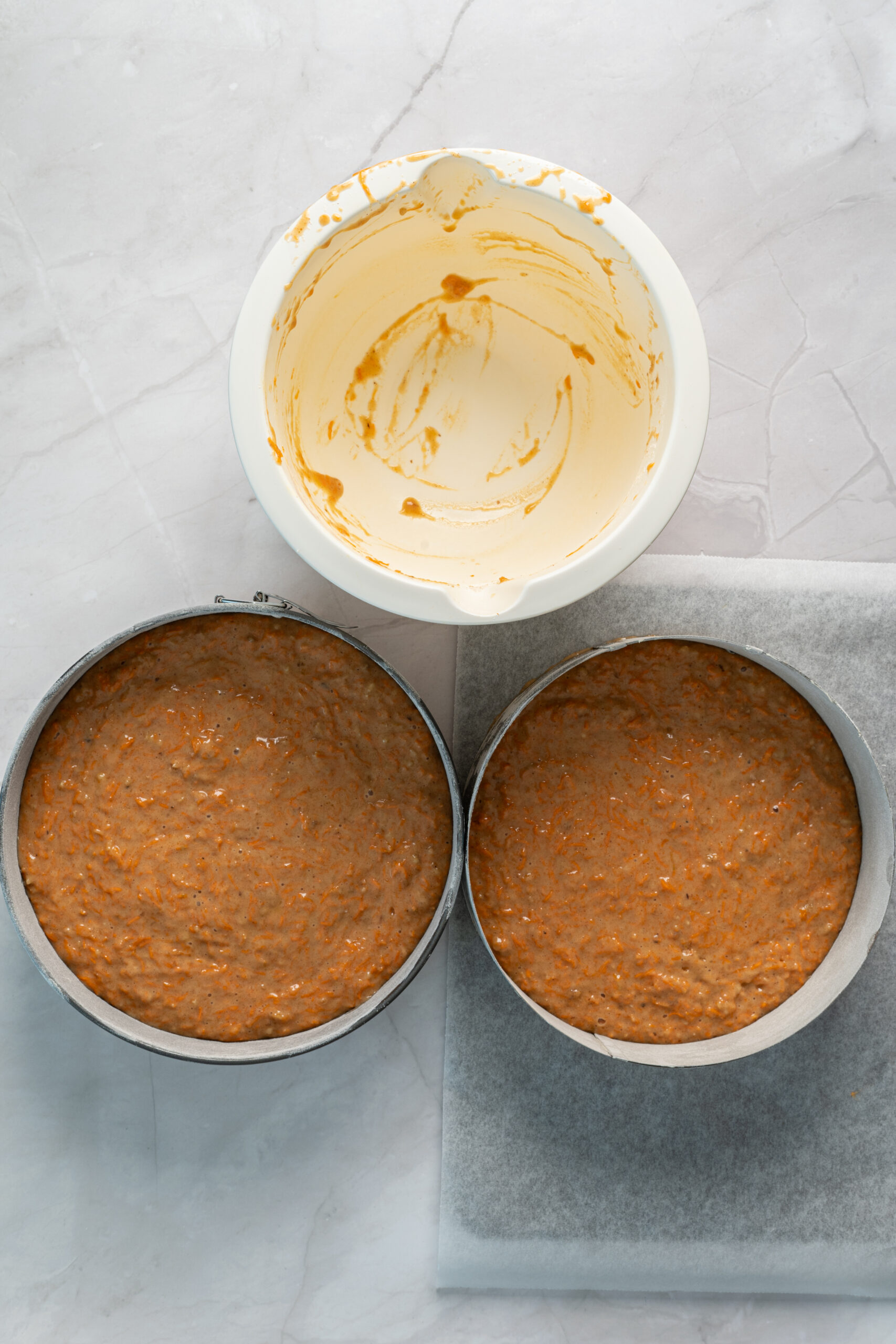 carrot cake in tin