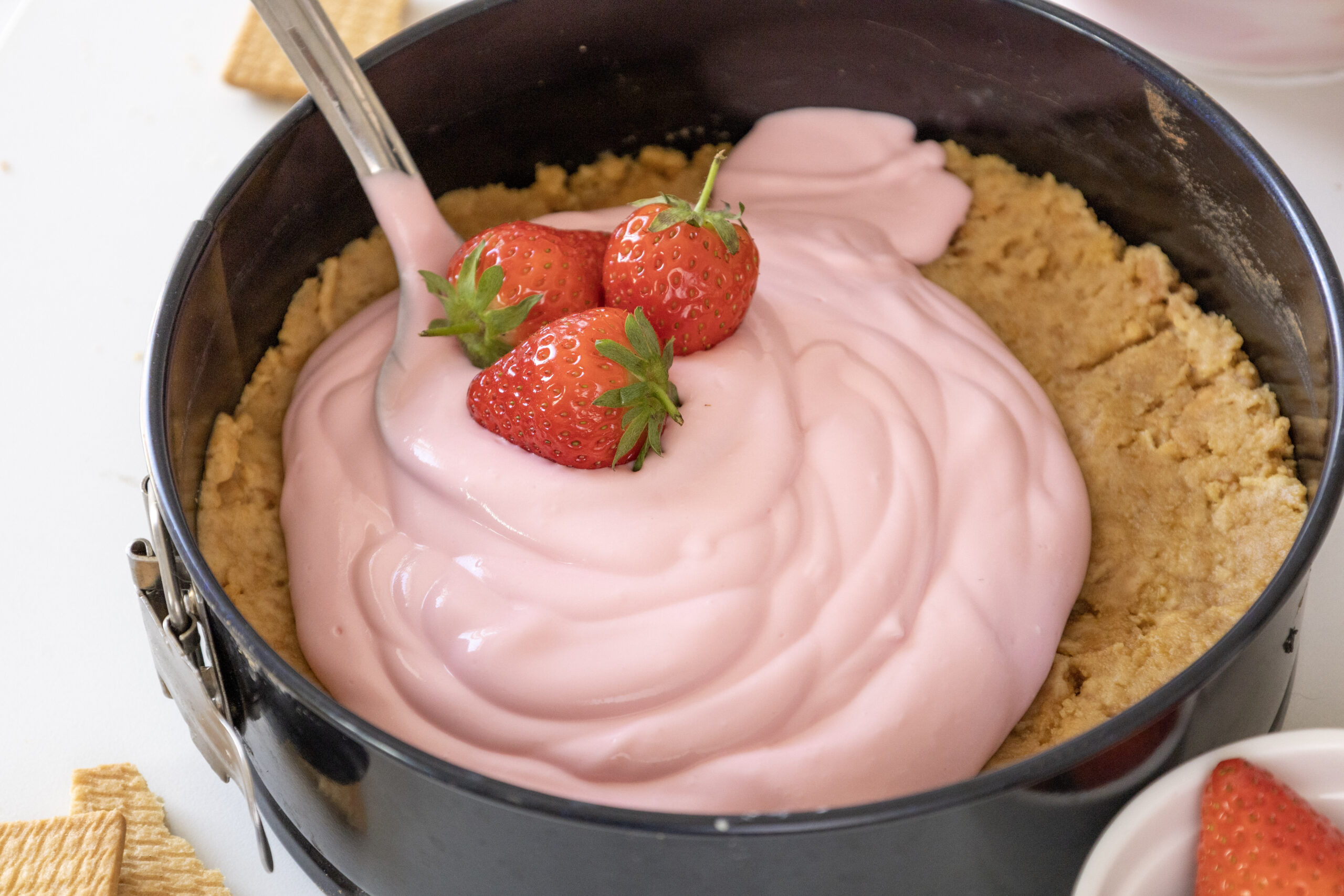 no bake strawberry cheesecake