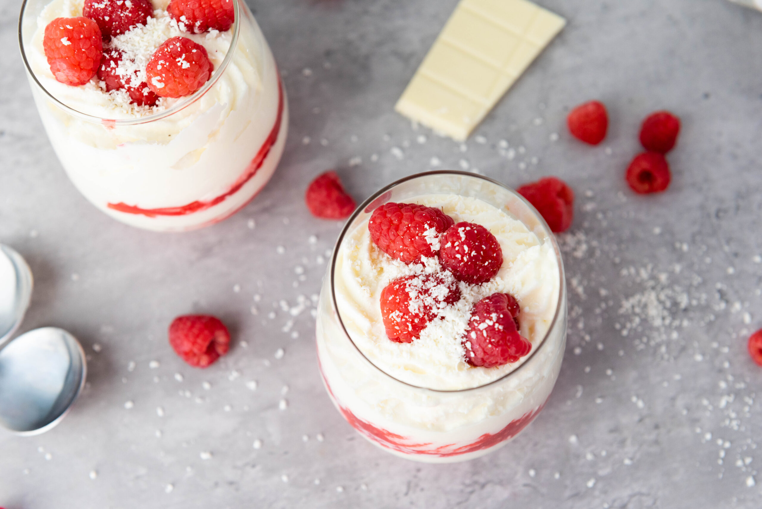 white choc raspberry mousse
