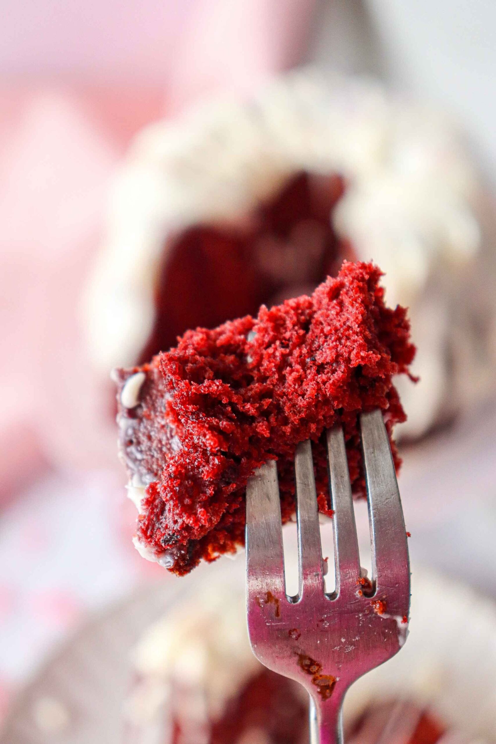bundt cake on fork