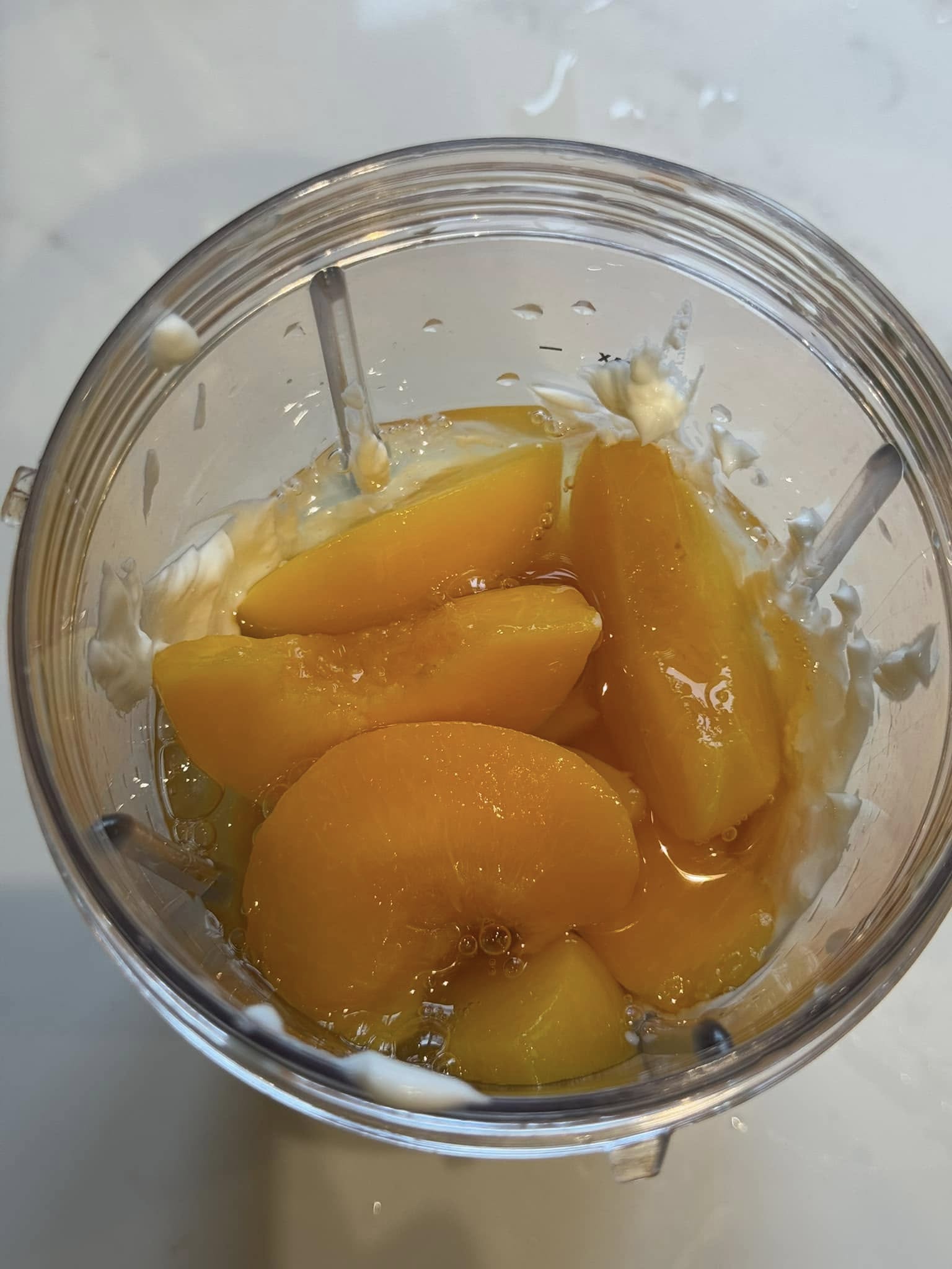 peaches in blender