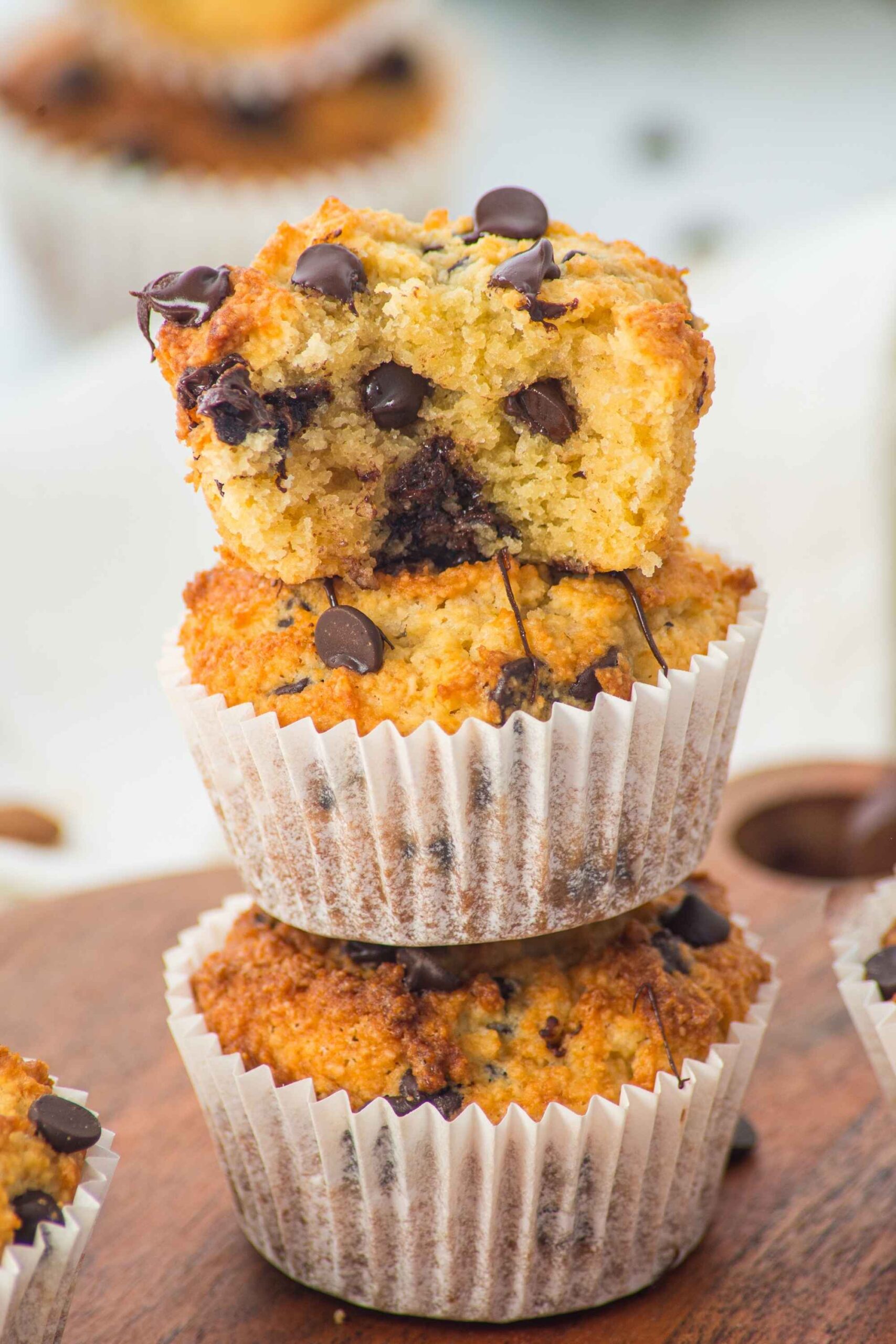 almond flour muffins stacked