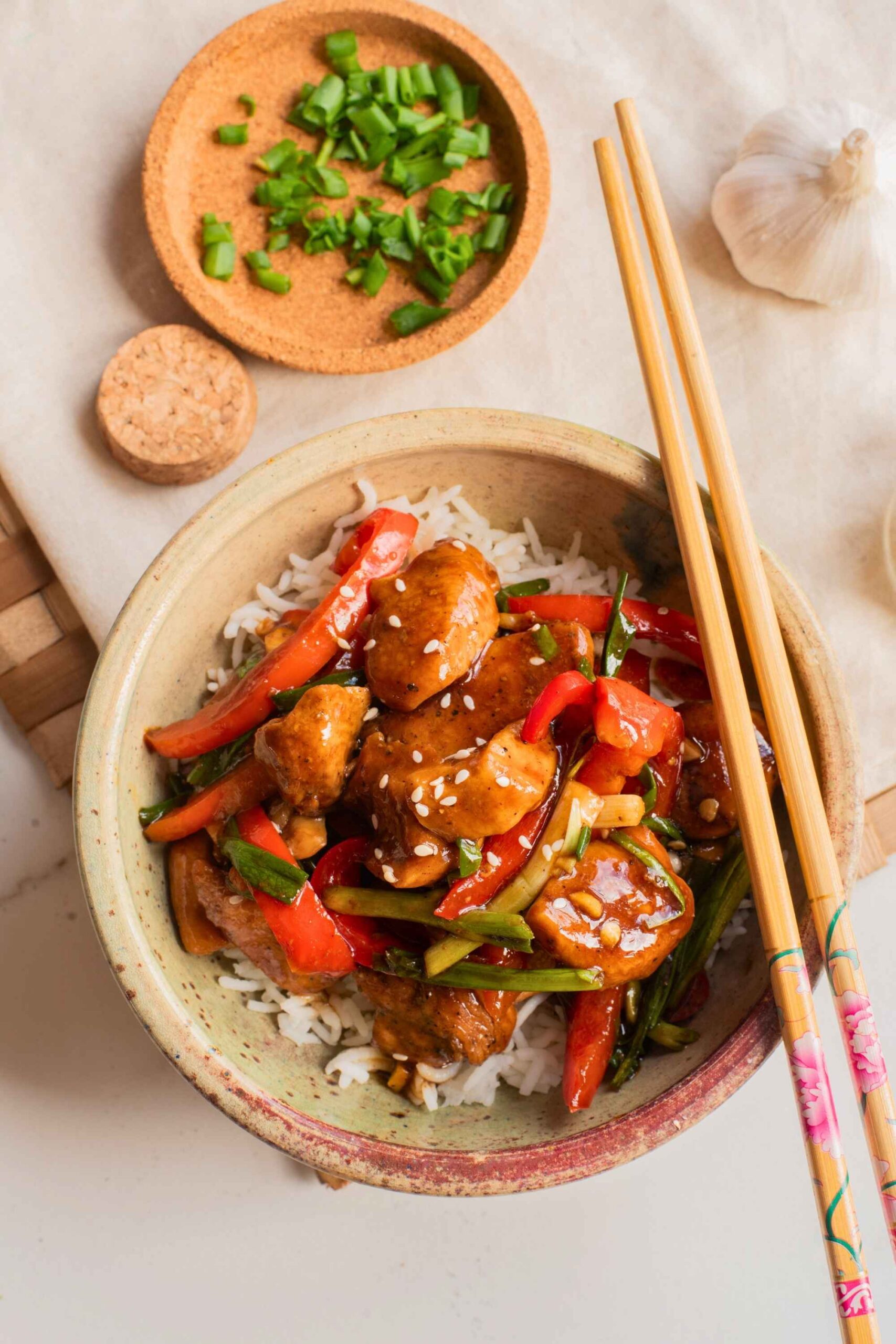 honey garlic chicken and rice