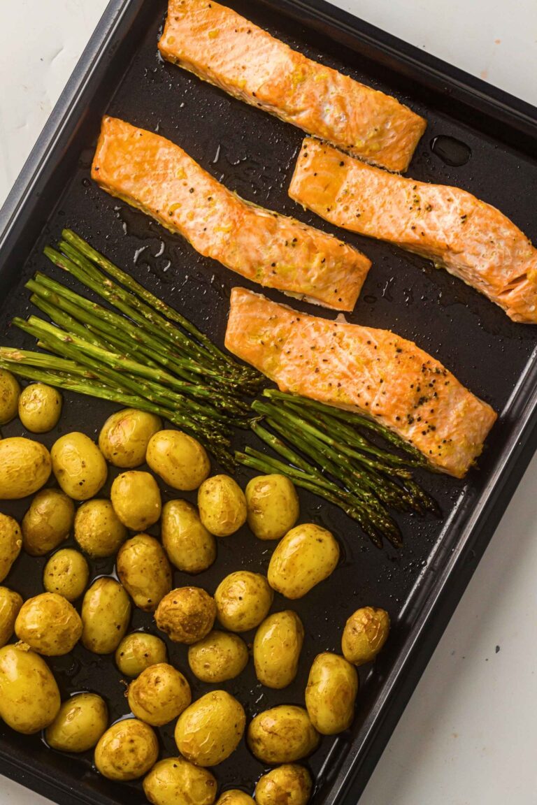 sheet pan salmon dinner