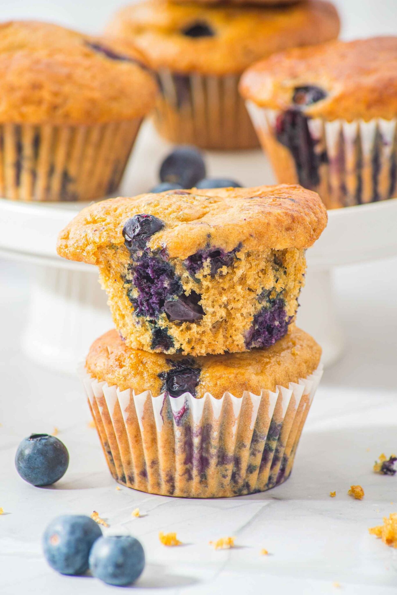 stacked-cottage-cheese-blueberry-muffins