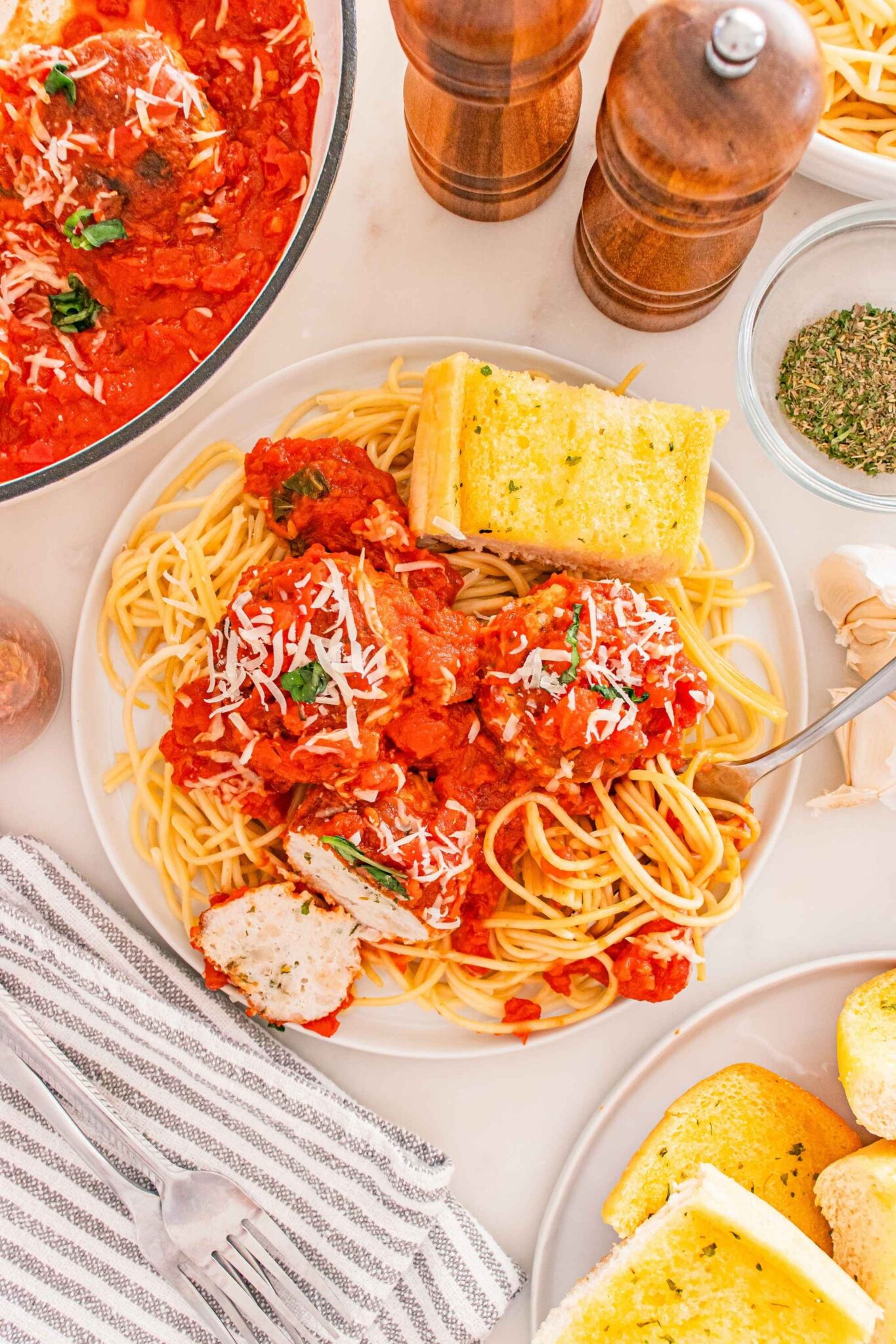 turkey meatballs with spaghetti