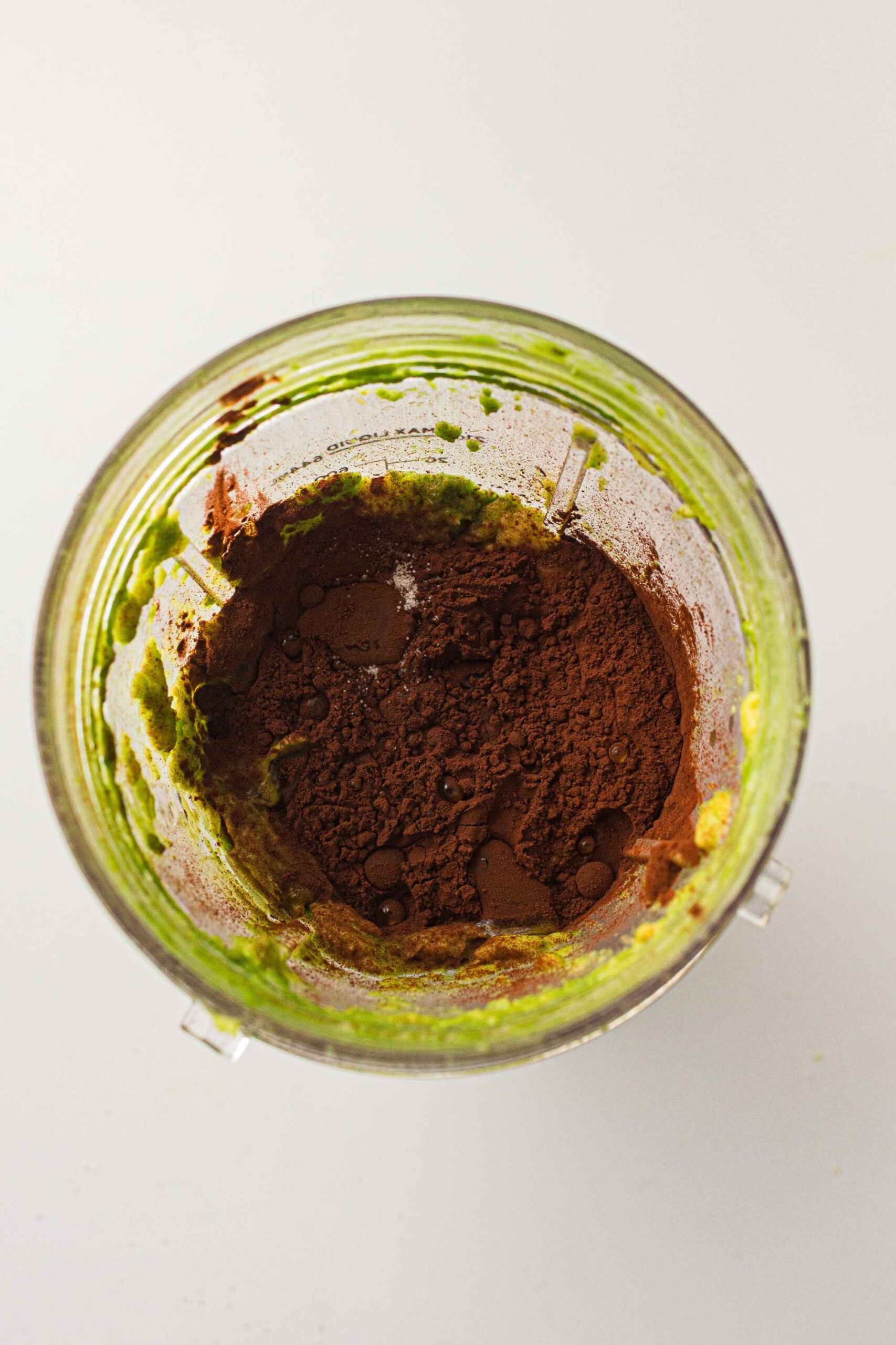 choc avocado mousse in blender