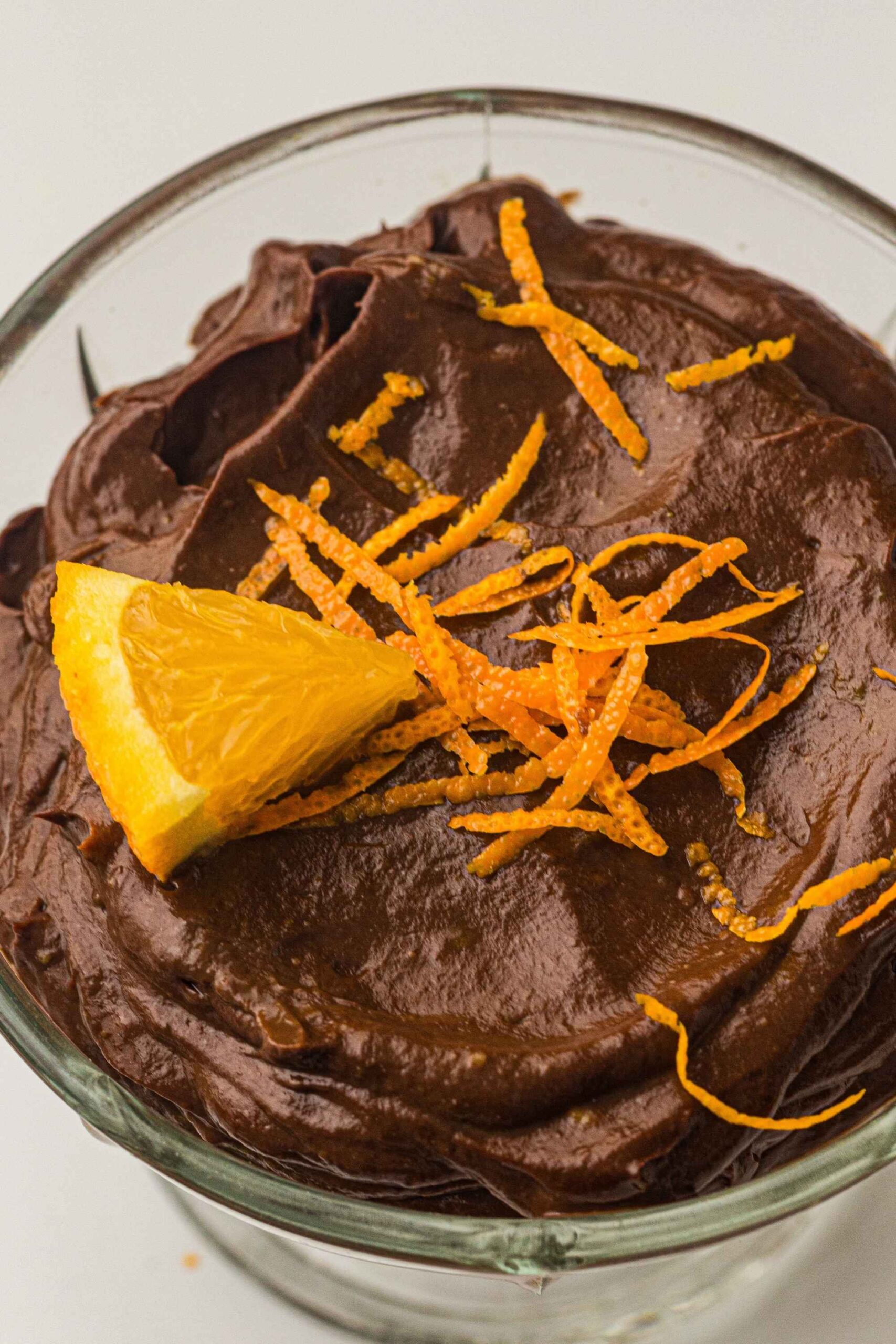 choc avocado mousse with orange