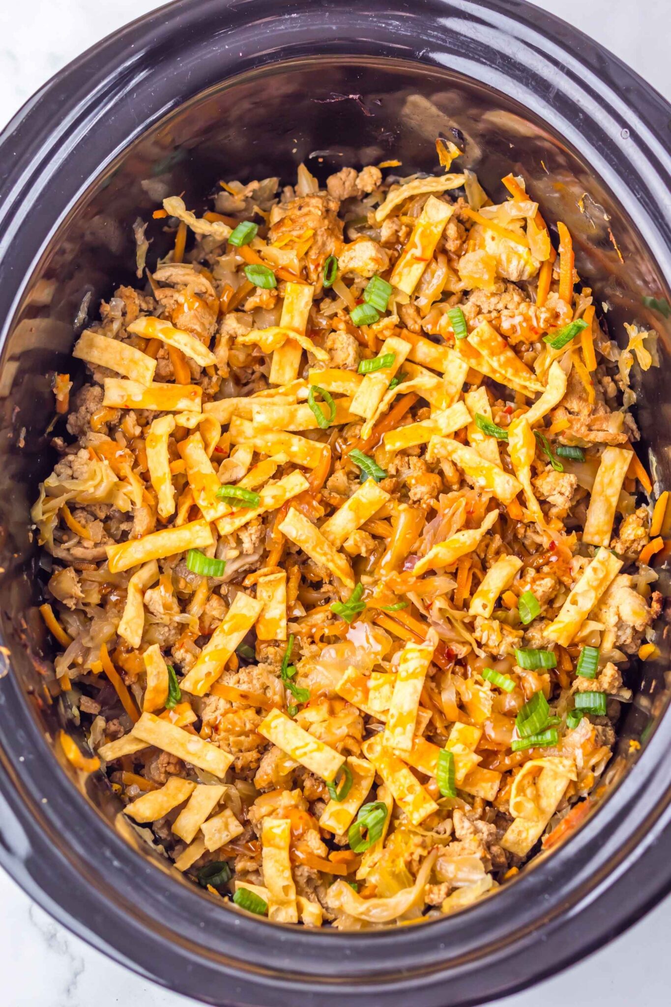 crockpot egg roll in a bowl