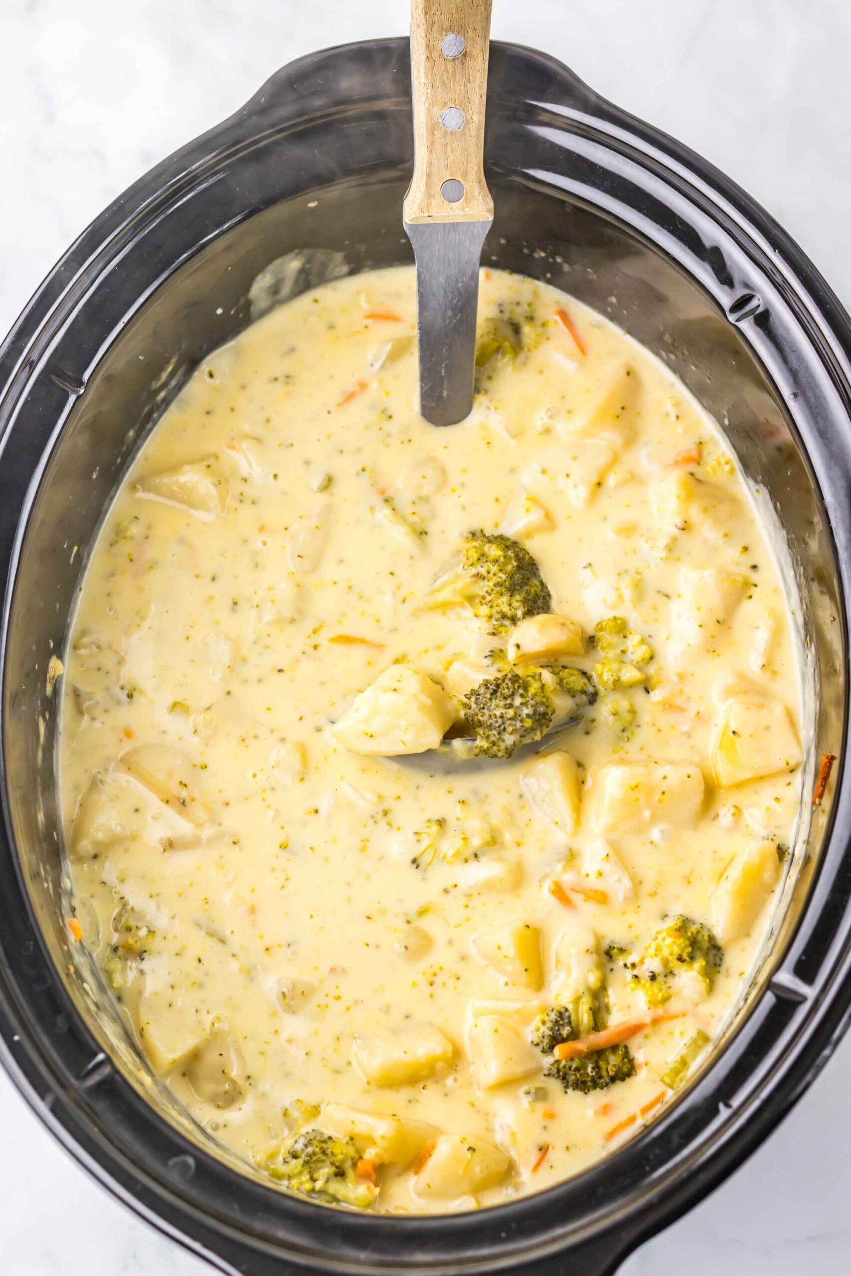 slow cooker broccoli cheddar